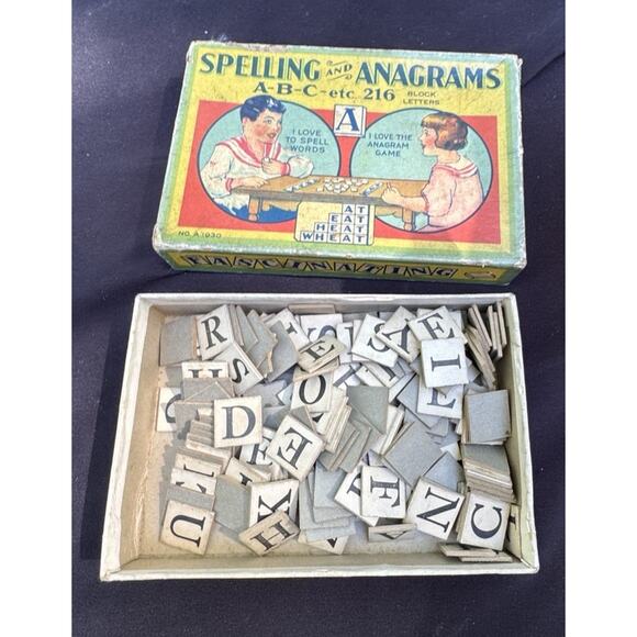 Vintage 1930s Springfield Photo Mount Co Game - Spelling and Anagrams game -T26 - Picture 3 of 6